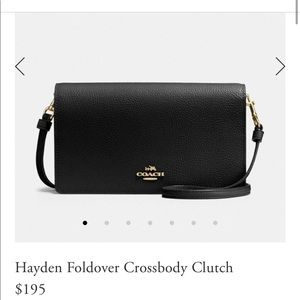Black Coach Hayden Foldover Crossbody/Clutch Bag